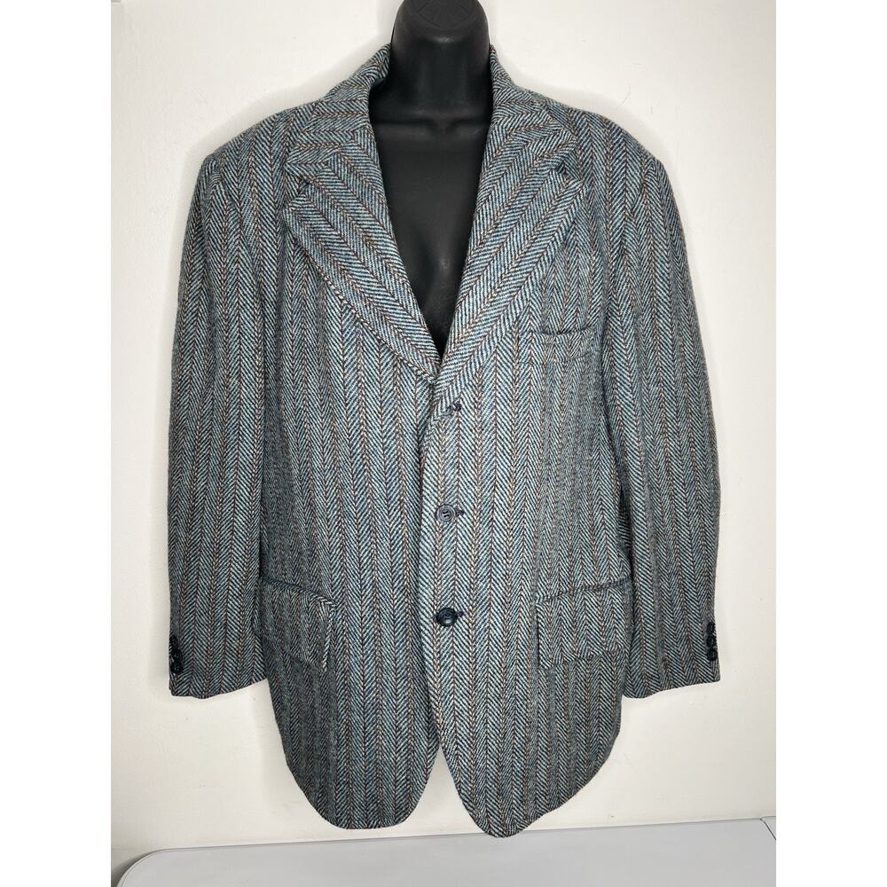 Vtg Harris Tweed Mens Blazer Sport Coat Jacket Wool Suit Estimated Sz 44